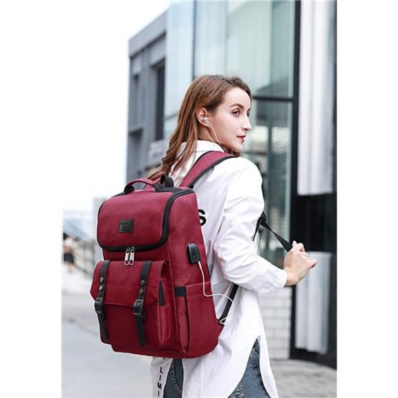 Vintage Backpack Travel Laptop Backpack with usb Charging Port for Women & Men